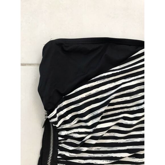 Michael by Michael Kors Multicolor Stripe Zip Strapless One Piece Swimsuit - Picture 4 of 9